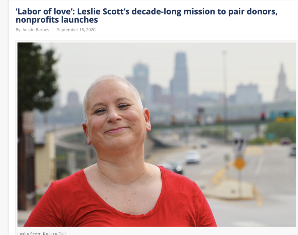 Leslie Scott, founder of Re.Use.Full, a platform that matches potential donors with nonprofit organizations