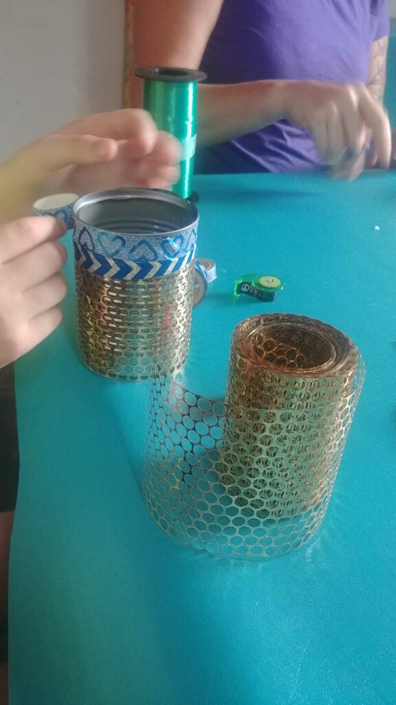 Image of can wrapped in decoration